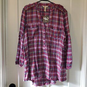 BNWT Matilda Jane All Day Millie Plaid Blouse-Sz Large
